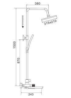 Душевая стойка Rose R1896 с термостатом хром